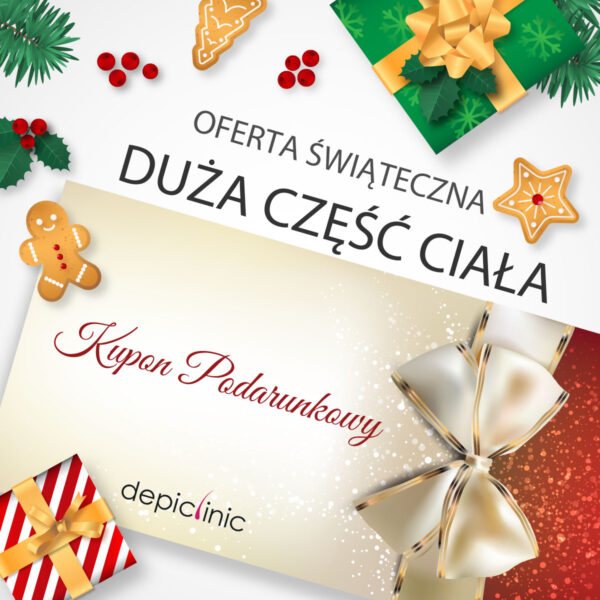 BON Świąteczny - Depilacja Laserowa 2 zabiegi Duża Część Ciała