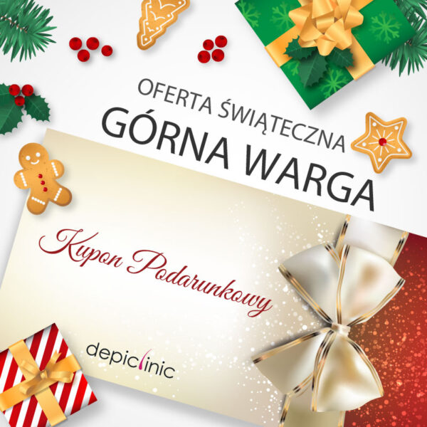 BON Świąteczny - Depilacja Laserowa 3 zabiegi Górna Warga (wąsik)